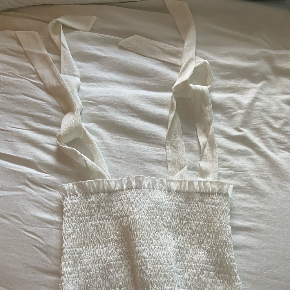 White Crop Top Bow Shoulders Top